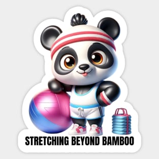 Panda Fitness Fun - Stretching Beyond Bamboo Active Wear Sticker